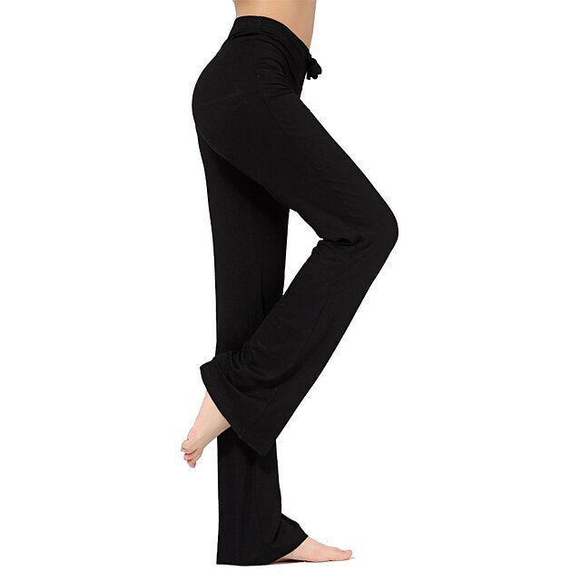 Women's Yoga Pants Drawstring Flare Leg Breathable Quick Dry Moisture Wicking Zumba Yoga Fitness Bottoms White Black Green Modal Plus Size Sports Activewear Stretchy Loose Fit Street Casual 17