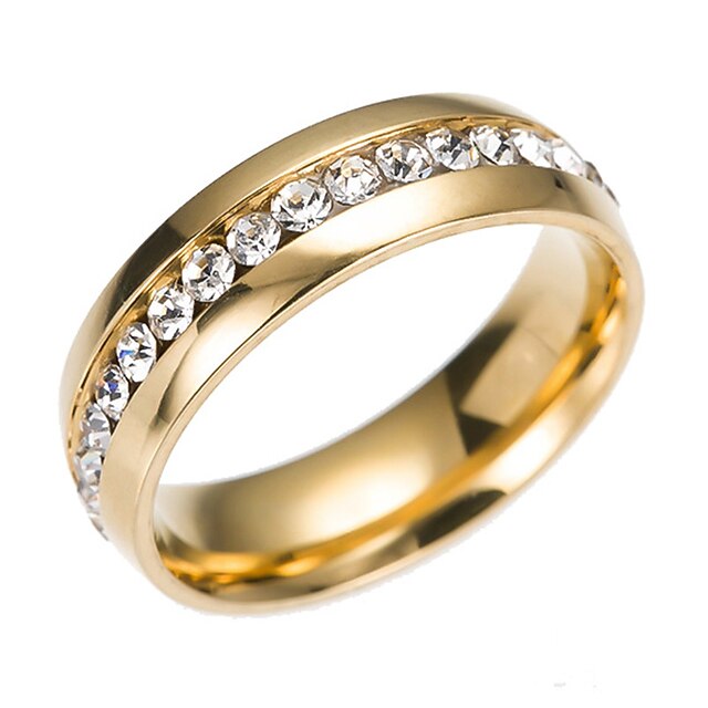  Bandring Evighetsring For Dame Kubisk Zirkonium liten diamant Bryllup Gave Daglig Rustfritt stål