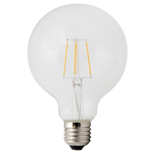  HRY 1pc 4 W LED Filament Bulbs 360 lm E26 / E27 G95 4 LED Beads COB Decorative Warm White 220-240 V / 1 pc / RoHS