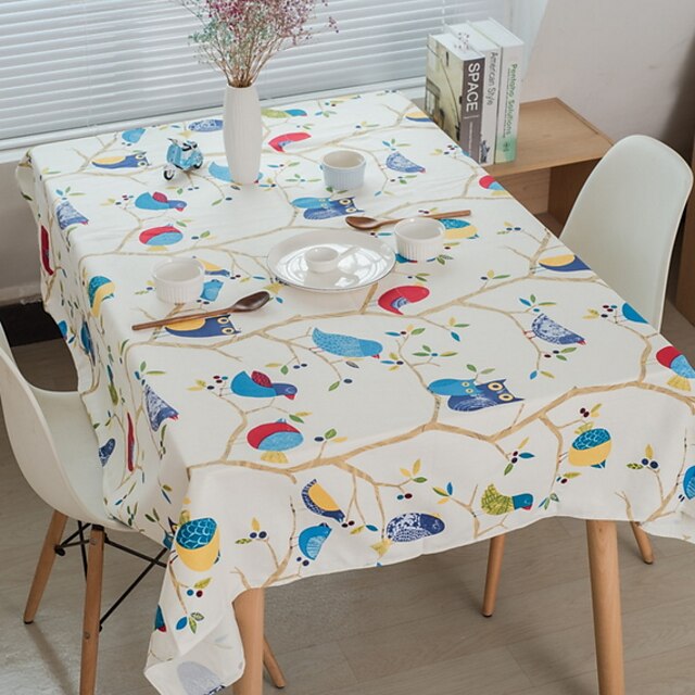  Contemporary PVC(PolyVinyl Chloride) Cotton Square Table Cloth Geometric Patterned Table Decorations 1 pcs