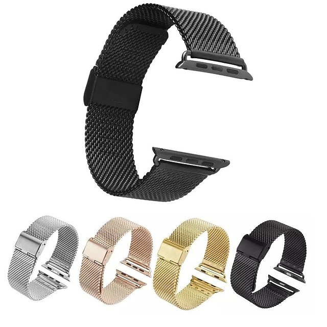  1 pcs Smart Watch Band for Apple iWatch Apple Watch Series SE / 6/5/4/3/2/1 Milanese Loop Stainless Steel Replacement  Wrist Strap 40mm 44mm 38/40/41mm 42/44/45mm