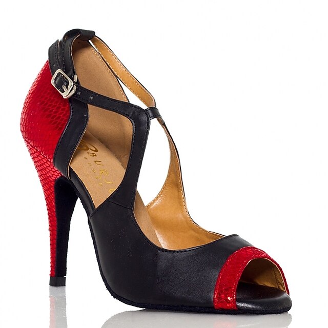 Mujer Zapatos de baile Zapatos de Baile Latino Sandalia Corte Slim High Heel Negro / Rojo / Dorado / Entrenamiento / EU39