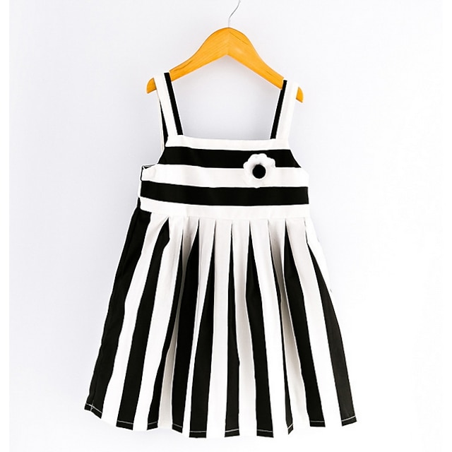  Girls' Sleeveless Striped 3D Printed Graphic Dresses Sweet Dress Kids Weekend