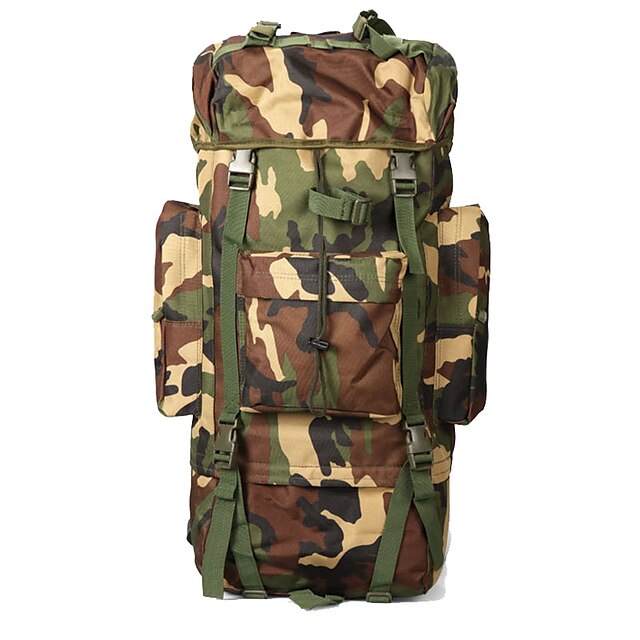  65 L Hiking Backpack Military Tactical Backpack Quick Dry Wear Resistance High Capacity Outdoor Hiking Camping Nylon Camouflage