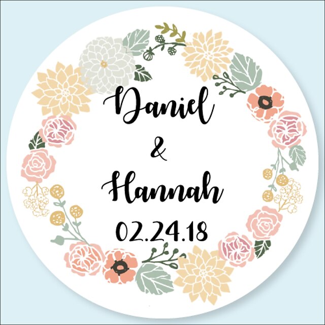  Wedding Stickers, Labels & Tags - 48 pcs Circular Stickers / Envelope Sticker All Seasons