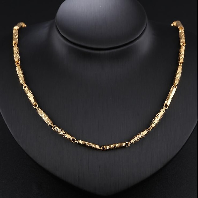  Herr Kedje Halsband Baht-kedjan Mode Dubai 18K Guldpläterad Guldpläterad Guld 51 cm Halsband Smycken 1st Till Fest / afton Dagligen