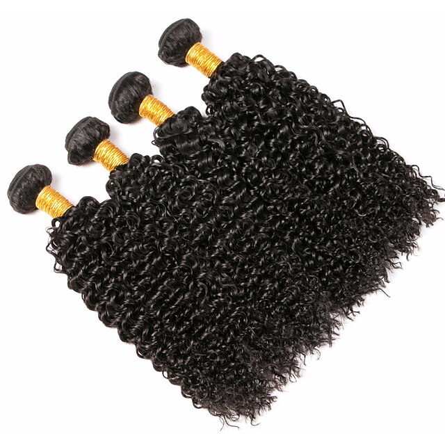  4 pacotes Tecer Cabelo Cabelo Peruviano Encaracolado Extensões de cabelo humano Cabelo Natural Remy 100% Remy Hair Weave Bundles 400 g Cabelo Humano Ondulado Extensões de Cabelo Natural 8-28 polegada