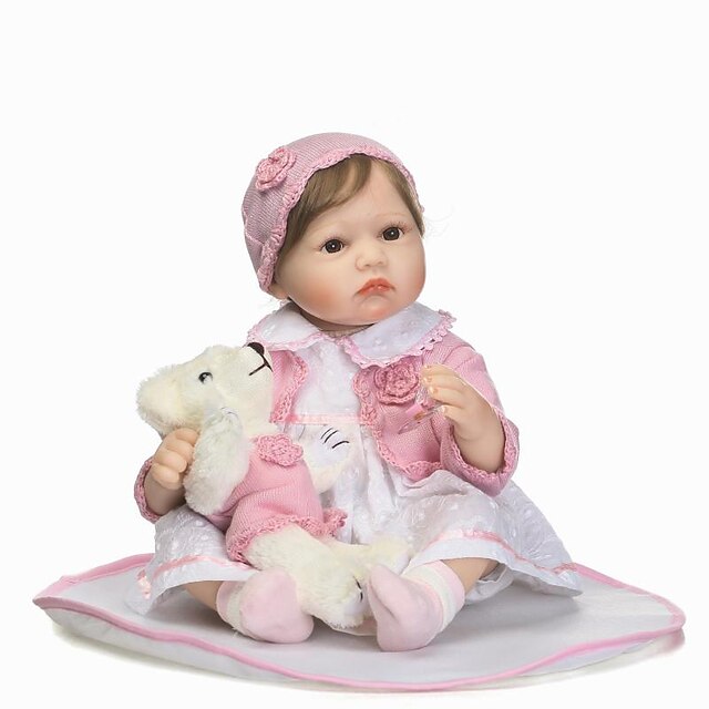  NPKCOLLECTION 24 hüvelyk NPK DOLL Reborn Dolls Lány Doll Lány babák Újjászületett Toddler Doll élethű Ajándék Gyermekbiztos Non Toxic Tippelt és lezárt szögek Ruhaanyag 3/4 szilikonrudak és pamut
