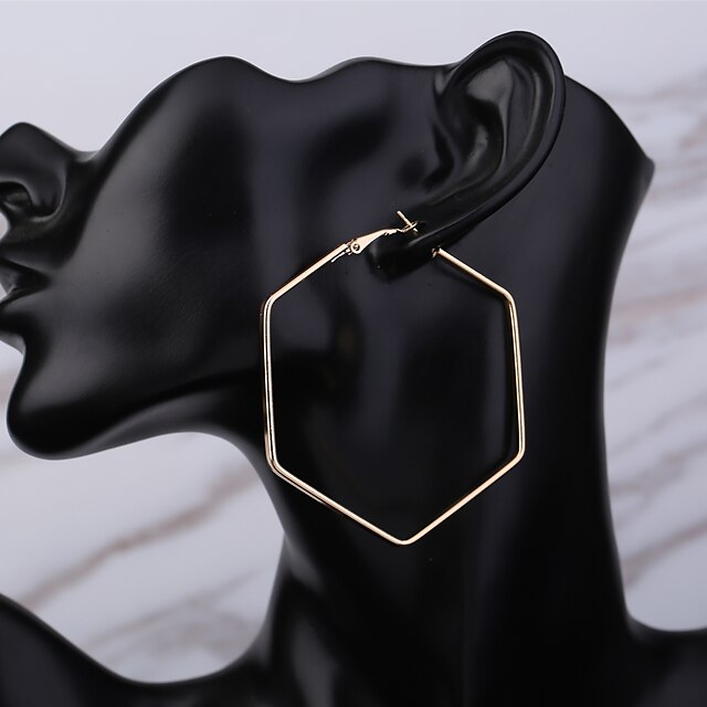  Women's Hoop Earrings Star Classic Basic Earrings Jewelry Gold For Daily Holiday