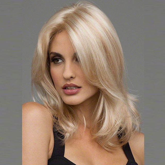 peruci blonde pentru femei perucă sintetică perucă ondulată visiniu negru maro păr sintetic partea mijlocie pentru femei rezistentă la căldură 20 inch pentru petrecerea zilnică