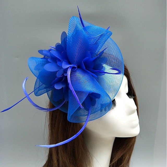  plume / filet fascinators kentucky derby hat / coiffe avec plume / floral / fleur 1pc mariage / occasion spéciale / casque de course de chevaux