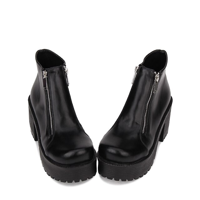  בגדי ריקוד נשים נעליים מגפיים לוליטה פאנק גותיות מטפסים נעליים אחיד 8 cm שחור PU תחפושות הלואין
