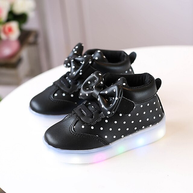  Boys' / Girls' Comfort / LED Shoes PU Boots Lace-up / Magic Tape / LED White / Black / Pink Spring &  Fall / Polyester Rubber