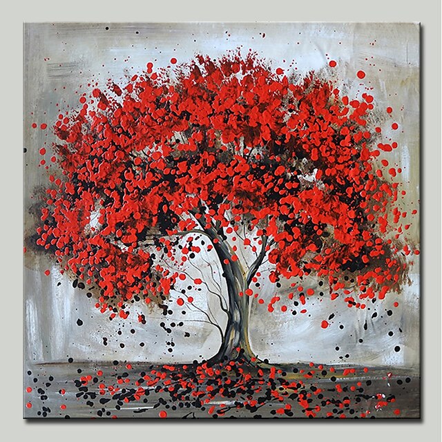  mintura® handgeschilderde rode boom olieverfschilderijen op canvas moderne abstracte bloem kunst aan de muur foto's voor huisdecoratie klaar om op te hangen met gespannen frame
