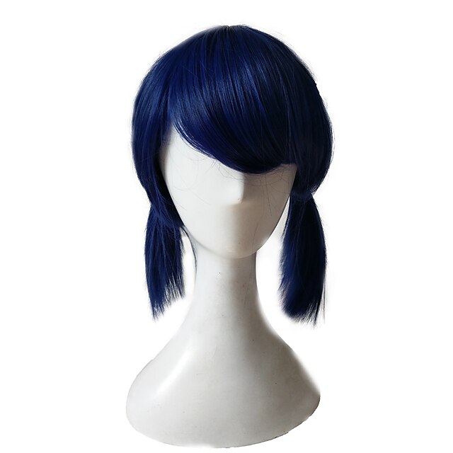  Synthetic Wig Curly Minaj Layered Haircut Wig Long Blue Synthetic Hair Women's Party Blue