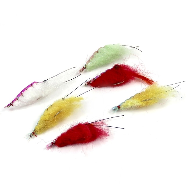  6 pcs Flies Fishing Lures Flies Lure Packs Handmade Easy Install Easy to Carry Floating Bass Trout Pike Sea Fishing Fly Fishing Bait Casting Feathers Carbon Steel / Carp Fishing / Lure Fishing