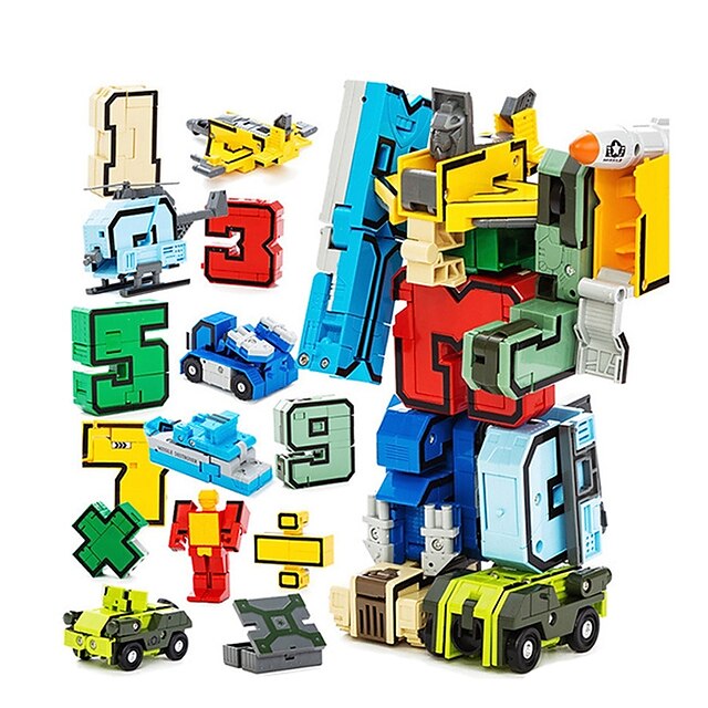  Building Blocks Educational Toy Construction Set Toys 15 pcs Robot Transformation Number Robot compatible A Grade ABS Plastic Legoing Creative Boys' Girls' Toy Gift / 14 years+ / Kid's
