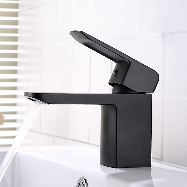  Ванная раковина кран - FaucetSet черный Настольная установка Одной ручкой одно отверстиеBath Taps