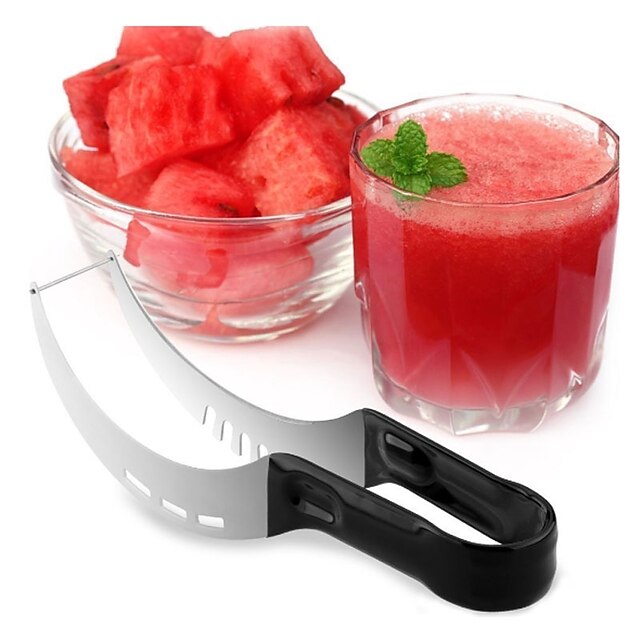  Anti-Rutsch-Wassermelone-Schneider Slicer Messer Corer Edelstahl Küchenwerkzeug Kunststoffgriff