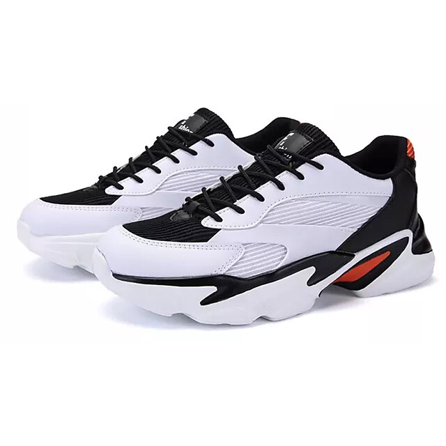  Men's Comfort Shoes Tulle / PU Fall Athletic Shoes Running Shoes / Basketball Shoes Color Block Red / White / Black