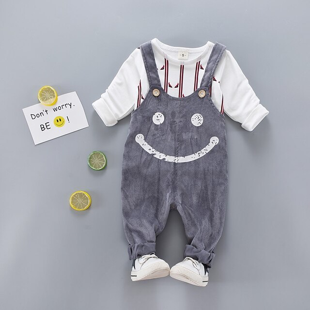  Bebelus Fete Activ Zilnic Imprimeu Manșon scurt Regular Bumbac Set Îmbrăcăminte Roz Îmbujorat / Copil