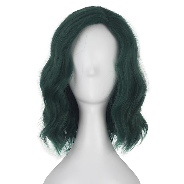  Cosplay Cosplay Cosplay Wigs All 14 inch Heat Resistant Fiber Dark Green Anime