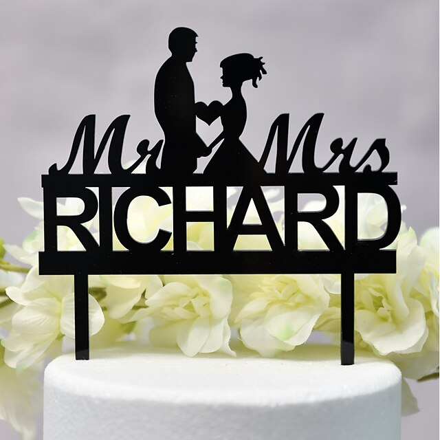  Classic Theme Wedding Cake Accessories Acryic / Polyester New Acrylic All Seasons 1 pcs Black