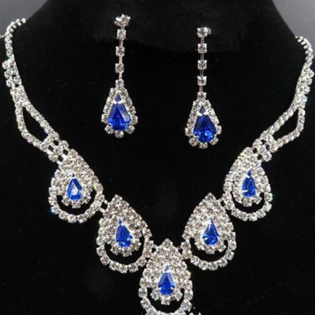 1 set Jewelry Set Drop Earrings For Women's Sapphire Crystal Citrine ...