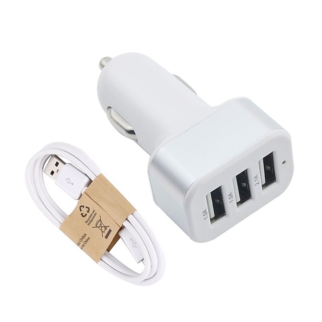 YuanYuanBenBen Bilar Singel / Bil USB-laddare Socket 3 USB-portar för 12 V