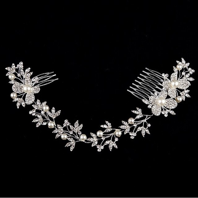  Alloy Hair Combs / Hair Accessory with Rhinestone 1 Piece Wedding / Special Occasion Headpiece