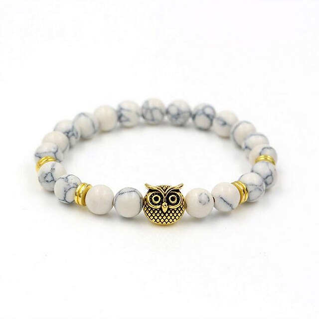  Men's Hologram Bracelet Owl Simple Natural Fashion Silver Plated Bracelet Jewelry Gold / Silver For Gift Daily / Gold Plated