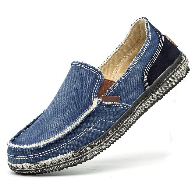  Men's Comfort Shoes Denim Summer Loafers & Slip-Ons Dark Blue / Gray / Khaki / Office & Career