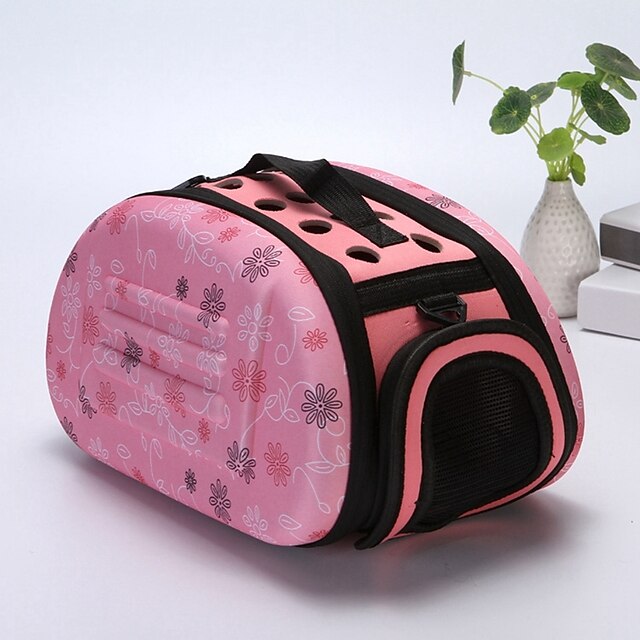  Dog Rabbits Cat Cages Carrier Bag & Travel Backpack Shoulder Messenger Bag Portable Mini Camping & Hiking Geometric Lolita Fashion Plastic Black Pink Beige