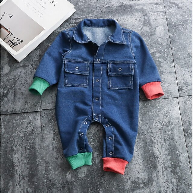  Bambino Unisex Attivo Quotidiano Monocolore Manica lunga Intero Blu