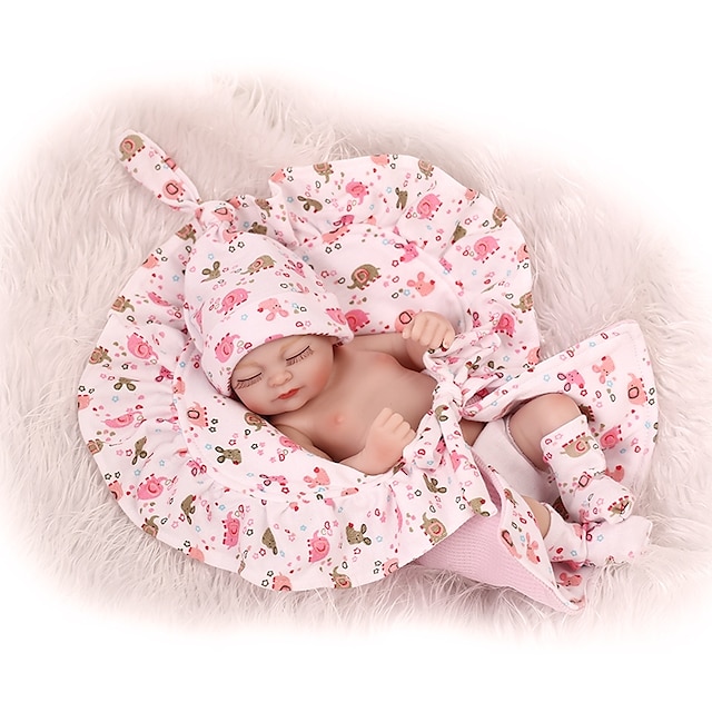  12 inch Reborn Doll Baby Boy Baby Girl Cute Non Toxic Birthday Tipped and Sealed Nails Natural Skin Tone Full Body Silicone with Clothes and Accessories for Girls' Birthday and Festival Gifts