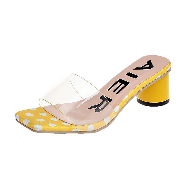  Women's Sandals Chunky Heel PU(Polyurethane) Slingback Summer Black / Yellow