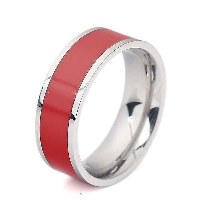  Ring Resin Stylish White Black Red Resin Titanium Steel Creative Ladies Stylish Trendy 1pc 7 8 9 10 11 / Couple's