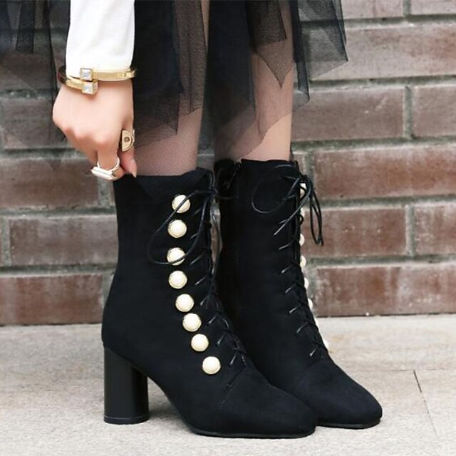 Women's Boots Fall & Winter Chunky Heel Square Toe Fashion Boots Party