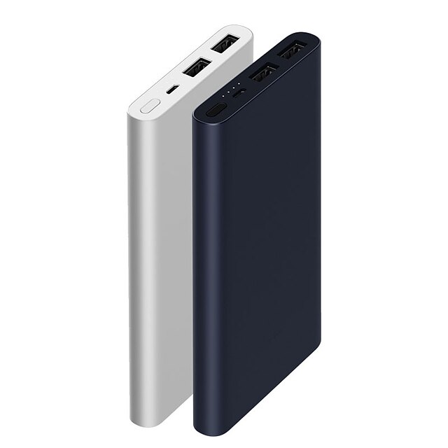  Xiaomi 10000mAh מקור אנרגיה Emitters נייד עמיד עם טעינה מהירה 3.0 כסף