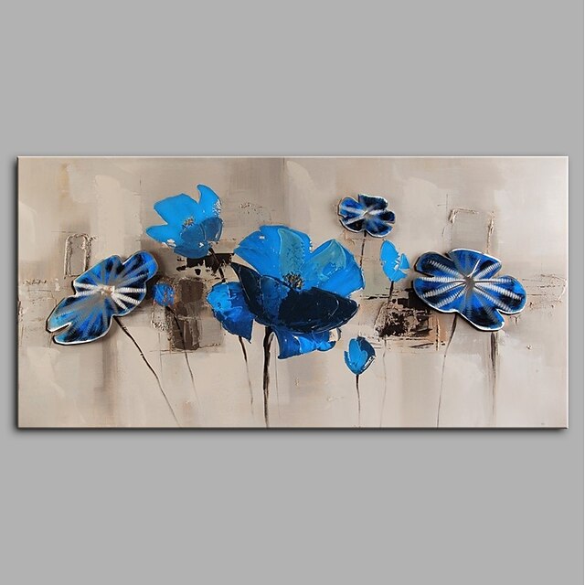  Oil Painting Hand Painted Horizontal Abstract Floral / Botanical Modern Rolled Canvas (No Frame)