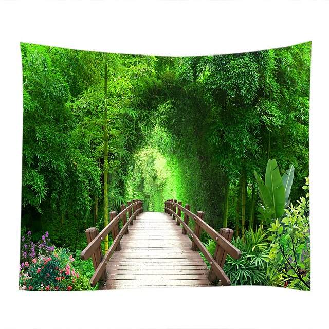  Wall Tapestry Art Decor Blanket Curtain Picnic Tablecloth Hanging Home Bedroom Living Room Dorm Decoration Nature Landscape Forest Pathway
