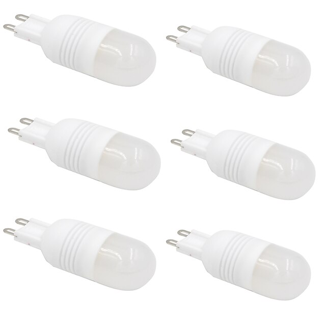  6pcs 1 W Luminárias de LED  Duplo-Pin 380 lm G9 T 4 Contas LED SMD 5050 Branco Quente 220 V