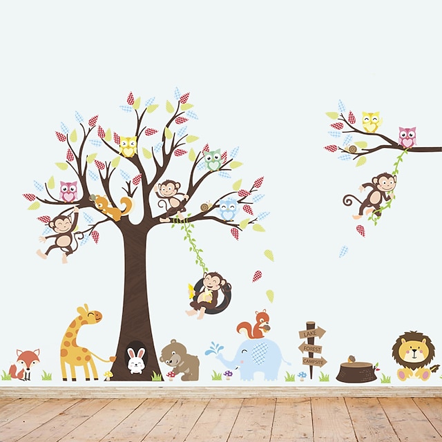  Animale Perete Postituri Animal Stickers de perete Autocolante de Perete Decorative, Vinil Pagina de decorare de perete Decal Perete / Geam Decor 3pcs / Re-poziționabil