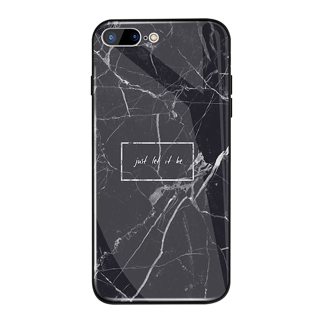  Etui Til Apple iPhone X / iPhone 8 Plus / iPhone 8 Speil / Mønster Bakdeksel Ord / setning / Marmor Hard TPU / Herdet glass