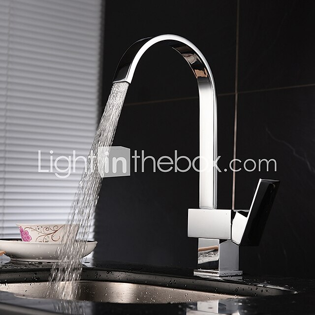  Kitchen faucet - Single Handle One Hole Chrome Tall / ­High Arc Centerset Contemporary