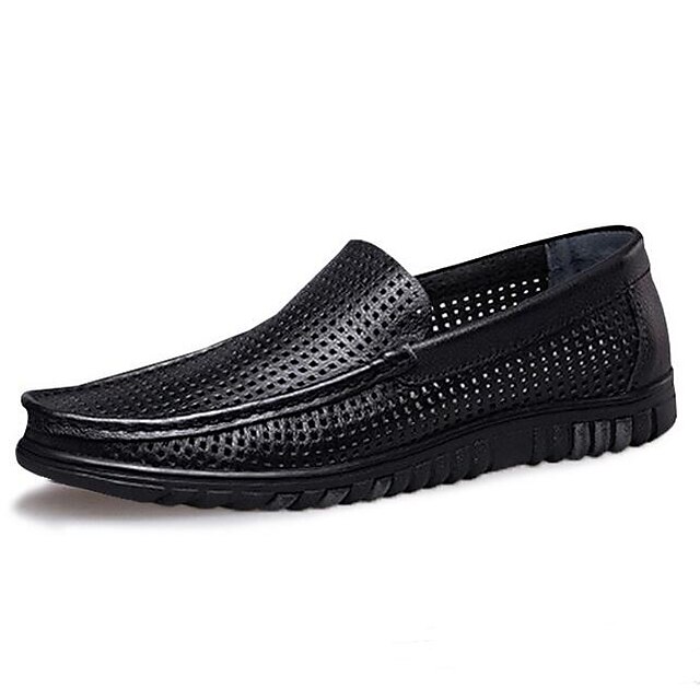  Bărbați Mocasini Nappa Leather Vară Mocasini & Balerini Negru / Maro / Decupat / În aer liber