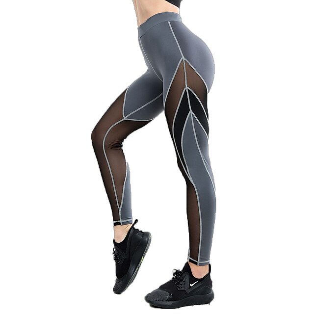  Pentru femei Pantaloni de yoga Plasă Elastan Zumba Alergat Fitness Dresuri Ciclism Sportiv Îmbrăcăminte de Sport  Respirabil Uscare rapidă Comfortabil Micro-elastic