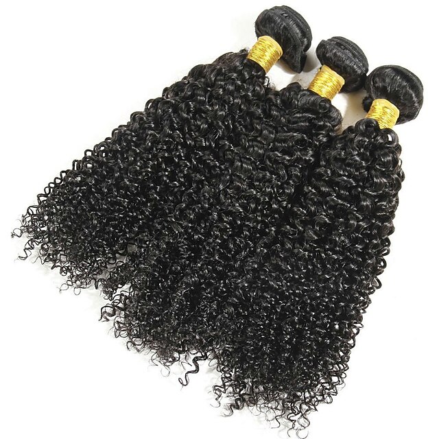  3 pacotes Tecer Cabelo Cabelo Malaio Kinky Curly Extensões de cabelo humano Cabelo Natural Remy 100% Remy Hair Weave Bundles 300 g Cabelo Humano Ondulado Extensões de Cabelo Natural 8-28 polegada Côr