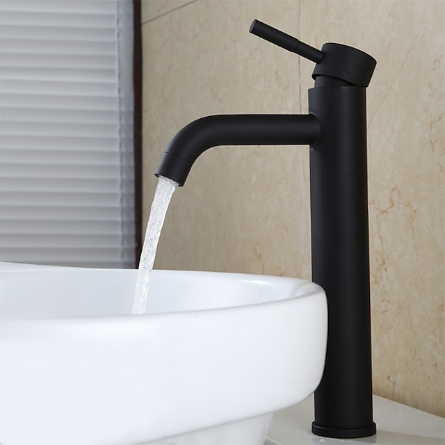  Bathroom Sink Faucet,Single Handle Matte Black Centerset Bath Taps,Stainless Steel COD Bathroom Faucet Adjustable to Cold and Hot Water