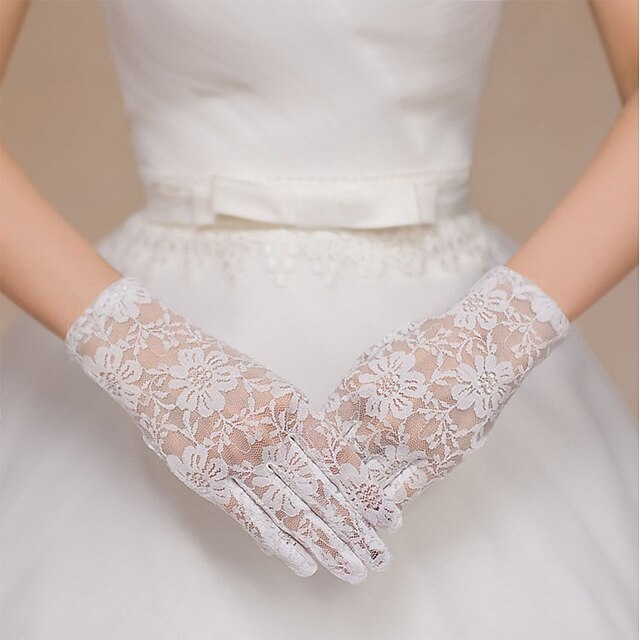  Spandex Fabric Wrist Length Glove Vintage Style / Gloves With Solid Wedding / Party Glove